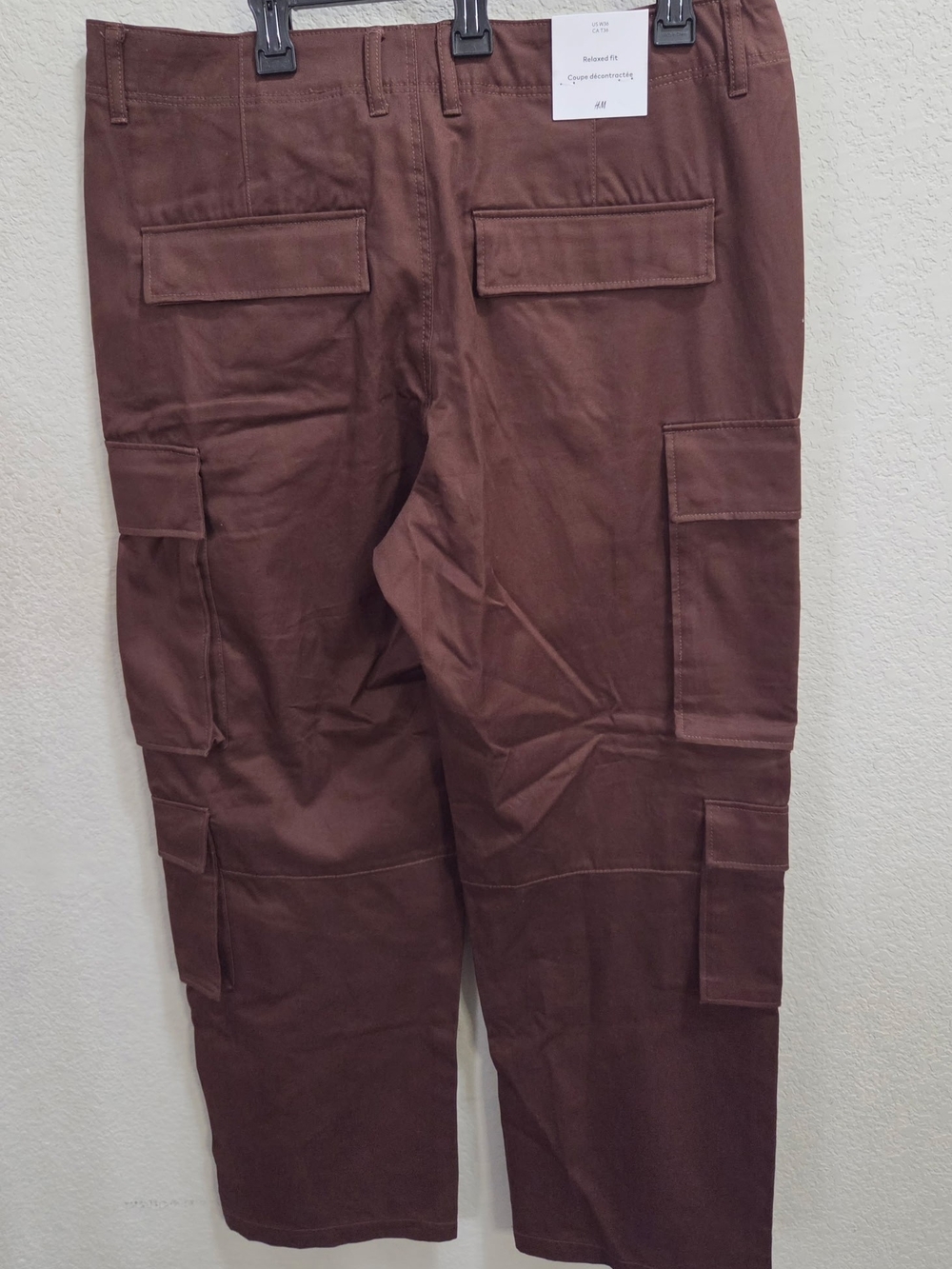 H&M Dark Brown Men's Cargo Pants with Flap Pockets